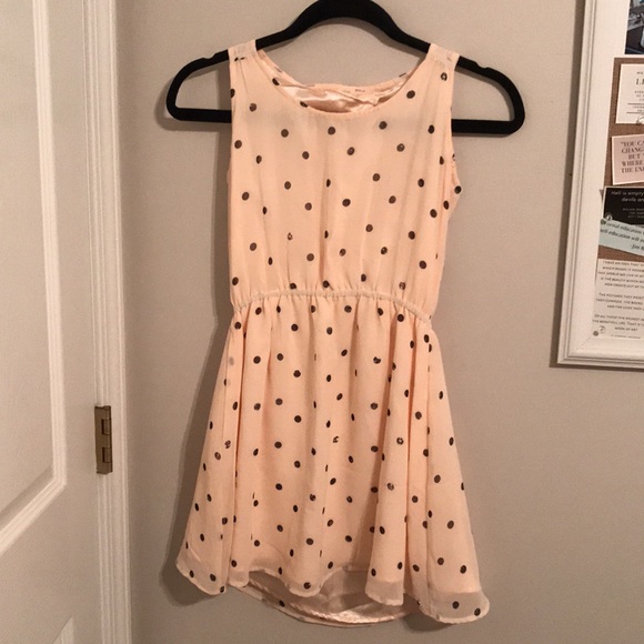 Meet Me In Paris Cute Polka Dot Pink & Black Mini Spring / Summer Cutout Dress - Picture 2 of 3